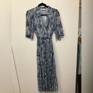 & Other Stories Floaty Pleated Dress Watercolor Floral pattern Sz 2 NWT